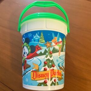 Disney Parks Holiday Popcorn with Green Lid Christmas Mickey Minnie Tinker Bell